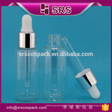 SRS hochwertige kosmetische transparente leere Glas-Tropfflasche für ätherisches Öl